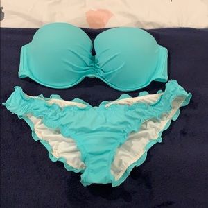 Light Blue Strapless Bikini